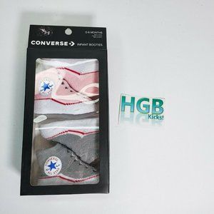 Converse Chuck Taylor Infant Booties 2 Pack 0-6 Months Pink Grey 10018194-651